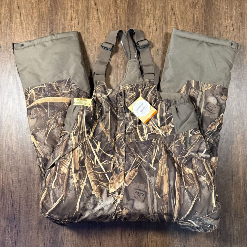 NWT Magellan Women’s Pintail Insulated Waterfowl Bibs L Realtree MAX-7